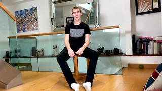 Gay porn video Young Handsome Pup gets Wanked by Another Man & his Uncut Cock is Rock Solid & Squirts Loads!