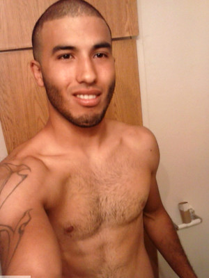 Gay porn pics Latino stud Diego wanking off his dick