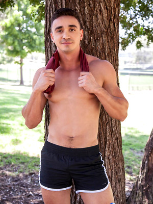 Gay male in Latin Hunk, Randy Dixon gets his hot load swallowed