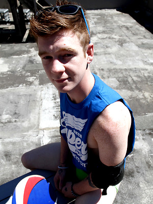 Cute uncut gay boys - Red headed Aussie - Cody James naked on the roof