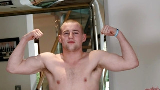 Gay British porn video Young Straight Stud Ned Shows off his Muscular Body